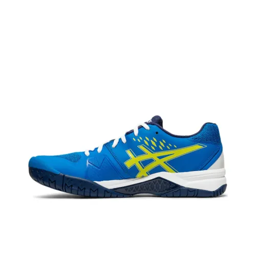 Asics Challenger 12 Gel Амортизация Низкий Топ Теннисные Кроссовки Мужские Синий Серебряный Желтый