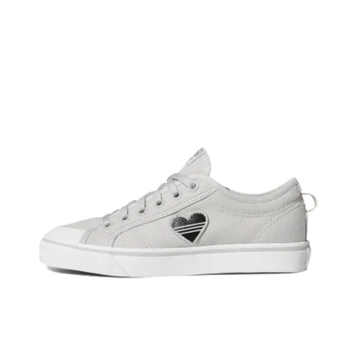 Adidas Originals Nizza Trefoil Slip-resistant Abrasion-resistant Low Top Skateboard Shoes Women's Gray Black Adidas Originals Nizza Trefoil Slip-resistant Abrasion-resistant Низкие кеды для скейтбординга Женские Серый Черный