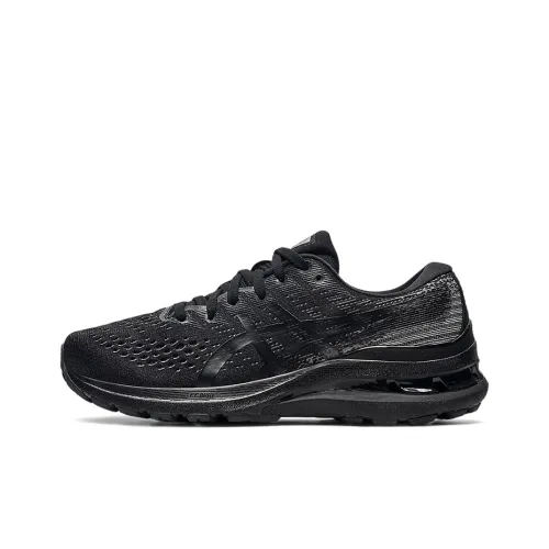 Asics Gel Kayano 28 Устойчивые к истиранию Низкий Топ Беговые кроссовки Женские Чисто черный D Ширина