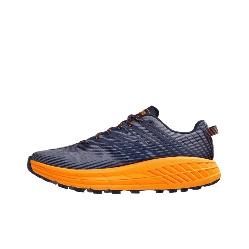 HOKA ONE ONE Speedgoat 4 Low Топ Беговые кроссовки Мужской Темно-синий и Оранжевый