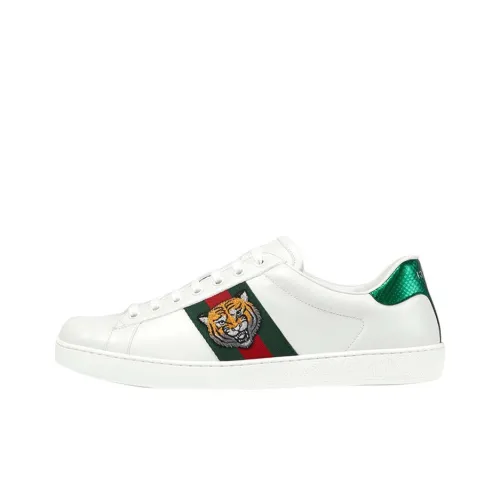 GUCCI Ace Low Топ Стильные Скейтбординги Мужской Белый
