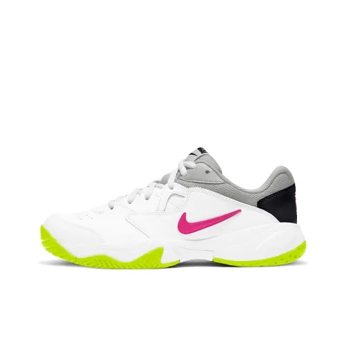 Nike Court Lite 2 Амортизаторы Shock противоскользящие низкие кроссовки для тенниса женские белые серые розовые