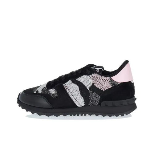 Valentino Rockrunner Low Топ Спортивная Повседневная Обувь Женская Черная Розовая