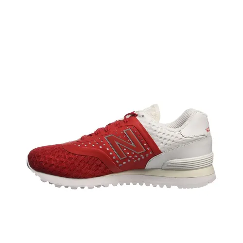 New Balance NB 574 Low Топ Марафон Беговые кроссовки Унисекс Красный Белый