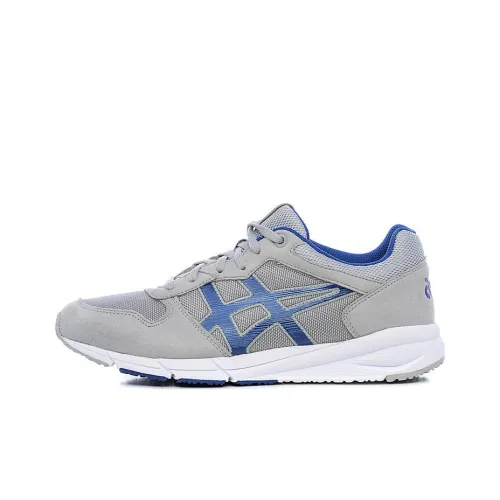 Asics Shaw Runner Устойчивый к истиранию Дышащий Верх Низкие Беговые кроссовки Мужские Серый Синий Удобные