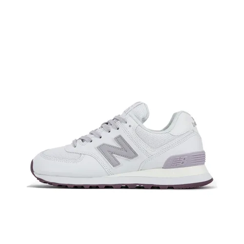 New Balance NB 574 Low Топ Повседневные Беговые Кроссовки Женские Белые Фиолетовые