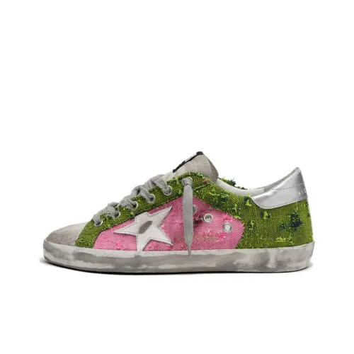Golden Goose Супер Звезда Стильные Скейтбординги Женские Розовый зеленый Состаривание Позиционирование стиля