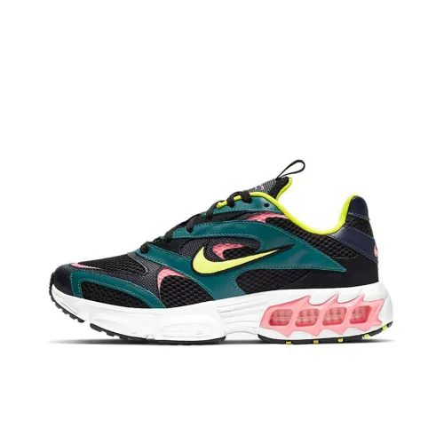 Nike Zoom Air Fire Shock Absorbers Slip-resistant Low Top Air Cushion Casual Running Shoes Women's Black Green Pink