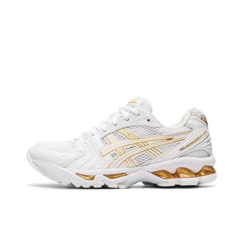 Asics Gel Kayano 14 Low Топ Беговые кроссовки Женские Белые Золотые