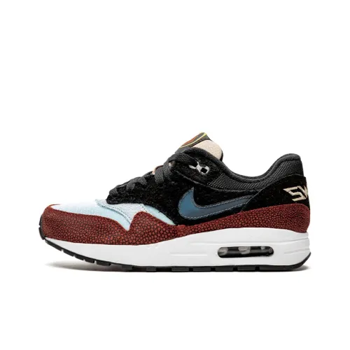 Nike Air Max 1 Low Топ Беговые кроссовки Женские Красный синий