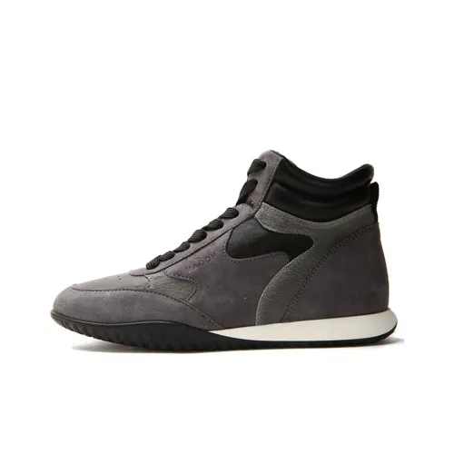 HOGAN Износостойкие Высокие Топы Повседневная Обувь Женская Серого цвета