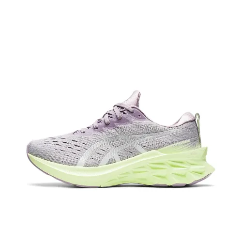 Asics Novablast 2 Устойчивый к истиранию Дышащие Низкие Беговые кроссовки Женские Фиолетово-зеленые