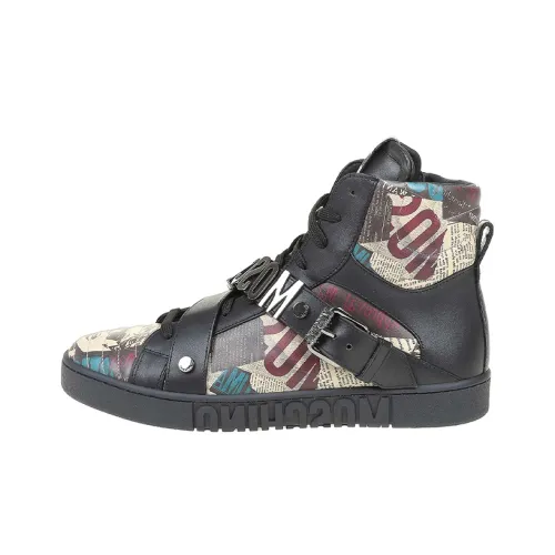 MOSCHINO Высокие кроссовки для скейтбординга Мужские Черные