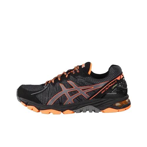 Asics Gel FujiTrabuco 7 Устойчивые к истиранию Низкие Кроссовки для Бега Мужские Черные и Оранжевые