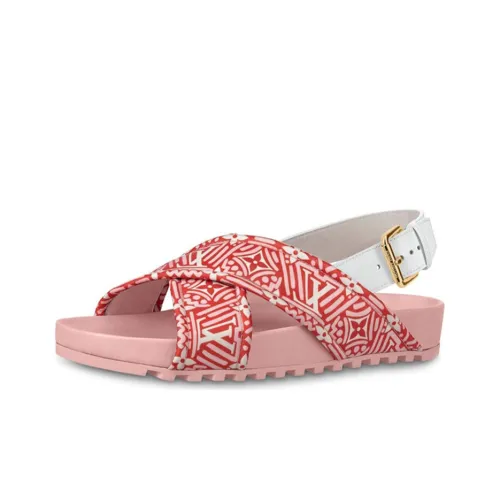LOUIS VUITTON Bom Dia Crafty LOUIS VUITTON One Strap Sandals Women's Pink