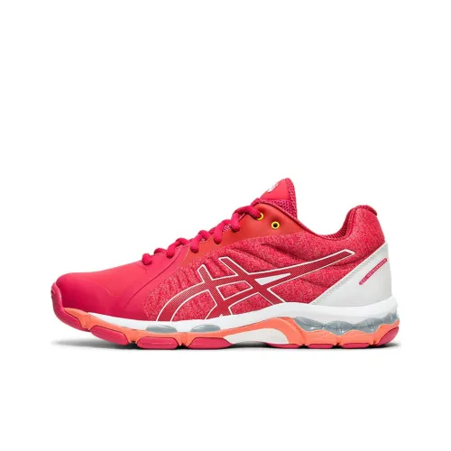 Asics Gel Netburner 19 Износостойкие Дышащие Низкие Кроссовки для Бега Женские Красные Белые