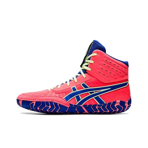 Asics Aggressor 4 High Топ Беговые кроссовки Мужские Красный синий