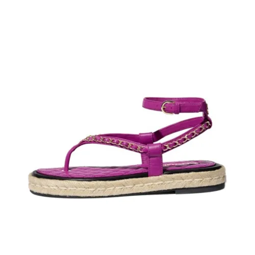 CHANEL One Ремешок Сандалии Женские Фиолетовые