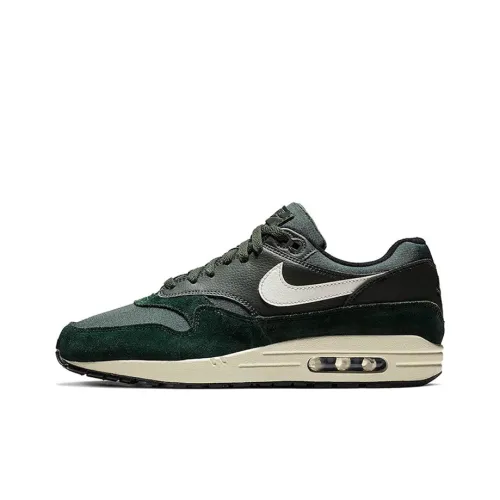 Nike Air Max 1 Low Топ Беговые кроссовки Мужские Белые Зеленые