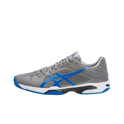 Asics Гель SOLUTION SPEED 3 Oc Устойчивый к абразиву Низкий Топ Беговые кроссовки Мужские Серый Синий