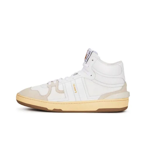 Lanvin Глина Высокие Топы Стильные Скейтбординги Мужские Белые