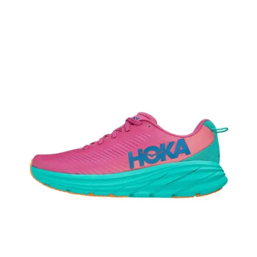 HOKA ONE ONE Rincon 3 Дышащий Легкий Устойчивый к истиранию Противоскользящий Низкий Топ Беговые кроссовки Женские Розовый Синий