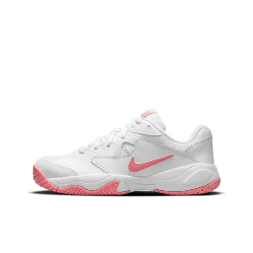 Nike Court Lite 2 Амортизаторы Шок Устойчивость к Износу Низкий Топ Кроссовки для Тениса Женские Белые Розовые