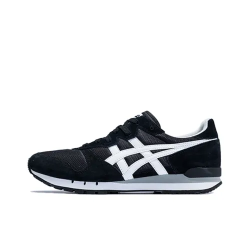 Onitsuka Tiger Slip Resistant Abrasion Resistant Дышащий Низкий Топ Марафон Беговые кроссовки Унисекс Черный Белый
