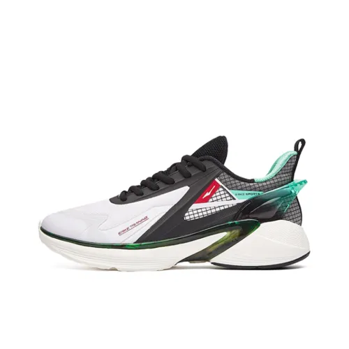 Erke Sandfall Low Топ Беговые кроссовки Мужские Черный Зеленый