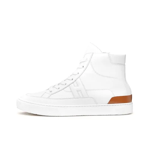 HERMES District High Топ Скейтборд Кроссовки Мужские Белые