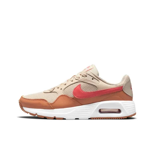 Nike Air Max SC Low Беговые кроссовки Женские Светло-коричневый Красный