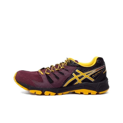 Asics Gel Fujiattack 4 Low Топ Беговые кроссовки Мужские Бордовый Желтый