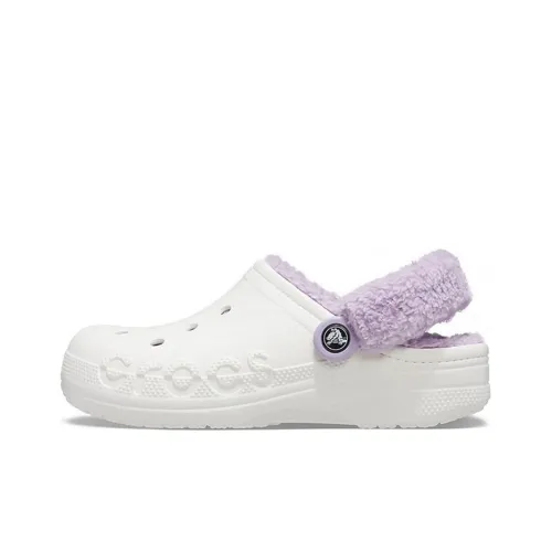 Crocs Classic Clog Спортивные сандалии Унисекс Белый Фиолетовый Плюшевый Секция Несъемный