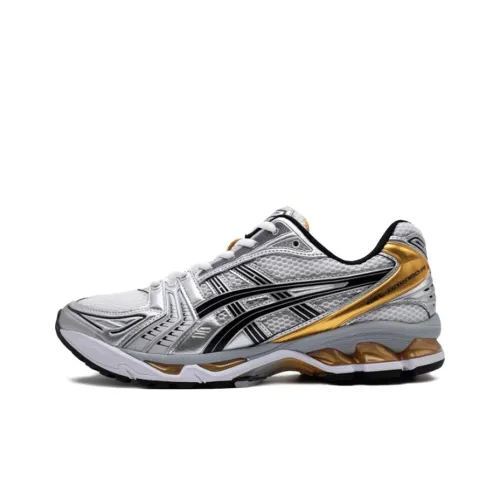 ASICS Gel Kayano 14 Low Топ Повседневные Беговые Кроссовки Унисекс Золото Серебристый Черный