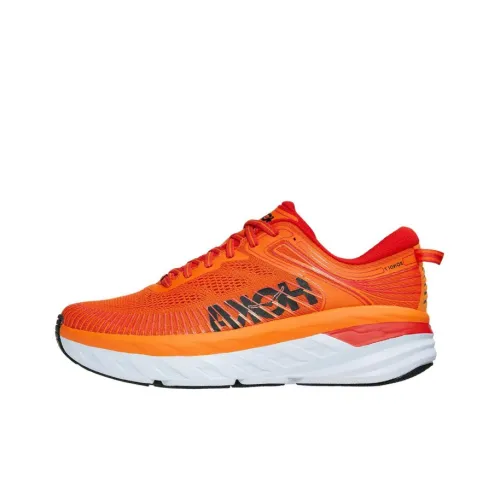 HOKA ONE ONE Bondi 7 Противоскользящие Износостойкие Дышащие Низкие Беговые Кроссовки Мужские Оранжевые