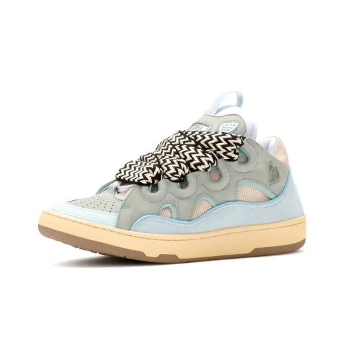 Lanvin Curb Кожа Низкий Топ Стильные Скейтбординги Мужской Синий