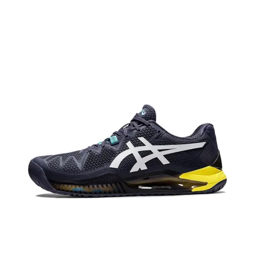 Asics Gel Resolution 8 Low Топ Теннисные Кроссовки Мужские Черные Желтые