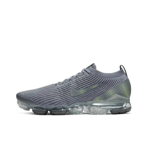 Nike VaporMax Flyknit 3,0 Амортизация Устойчивость к истиранию Легкий Низкий Топ Марафон Беговые кроссовки Унисекс Зеленый Серый