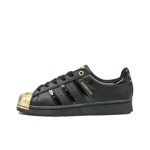 Adidas Originals Superstar Metal Toe Low Топ Скейтборд Кроссовки Женские Черный Золото