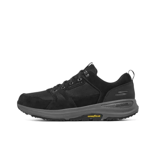 Skechers Go Walk Outdoor Low Топ Повседневные Беговые кроссовки Мужские Черные Углеродно-серые