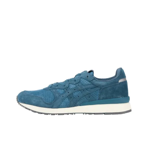 Onitsuka Tiger Ally Аbrasion Resistant Низкие Беговые Кроссовки Унисекс Циан Синий