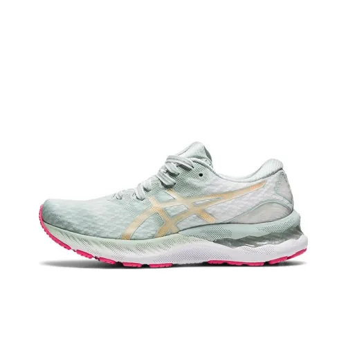 Asics Gel Nimbus 23 Low Топ Беговые кроссовки Женские Светло-зеленый Золотой