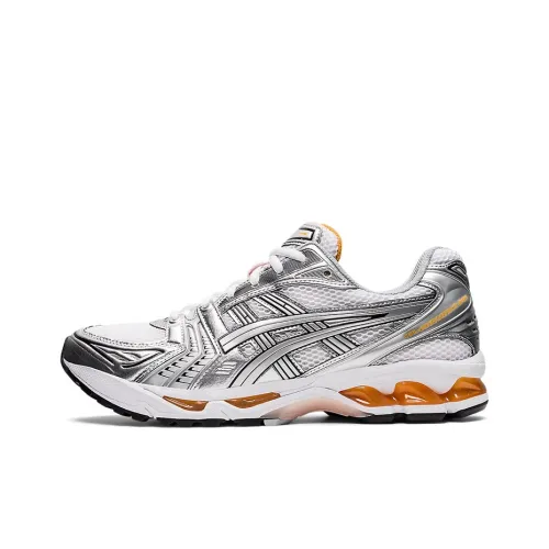 Asics Gel Kayano 14 Low Топ Повседневные Беговые Кроссовки Унисекс Серебристо-Белые