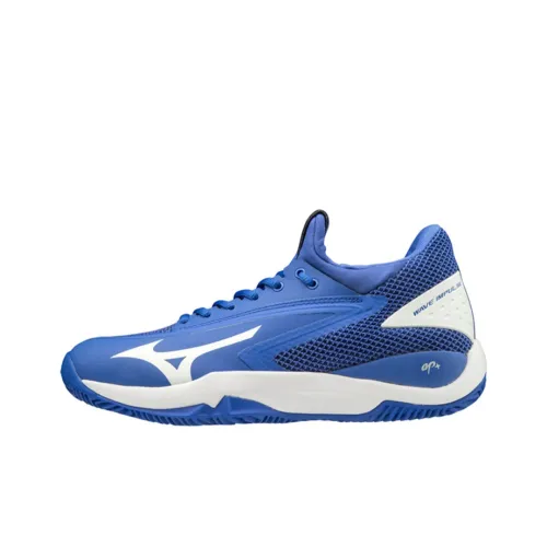 Mizuno Wave Impulse CC Устойчивые к истиранию Низкие Кроссовки для бега Унисекс Синие Белые