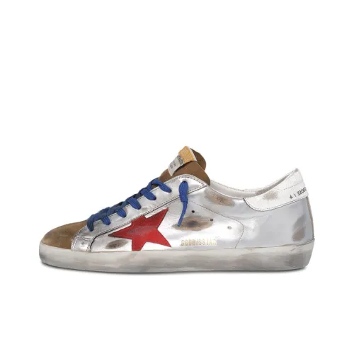 Golden Goose Супер Звезда Стильные Скейтбординги Мужские Серебряно-красные