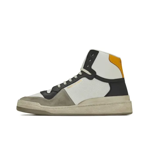 SAINT LAURENT MID Топ Кроссовки для скейтбординга Женские Белые Серые