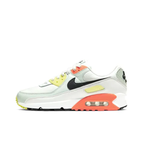 Nike Air Max 90 Low Топ Air Cushion Marathon Беговые кроссовки Женские Черный Желтый Красный