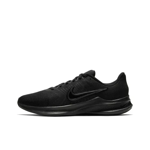 Nike Downshifter 11 Амортизирующие Дышащие Противоскользящие Устойчивые к истиранию Низкий Топ Беговые кроссовки Мужские Чисто Черные