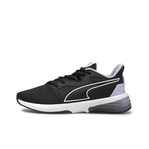 PUMA Shock Absorbers Slip-Resistant Abrasion-Resistant Breathable Low-Top Running Shoes Women's Black White Purple ПУМА Shock Absorbers Противоскользящие Устойчивые к истиранию Дышащие Низкие Беговые Кроссовки Женские Черный Белый Фиолетовый