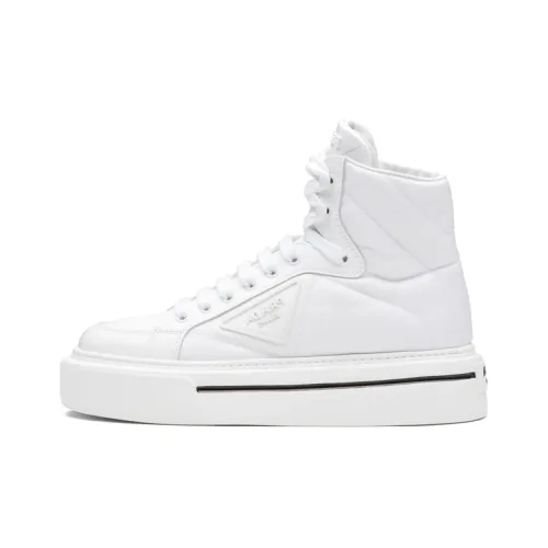 PRADA Macro High Топ Стильные Скейтбординги Женские Белые